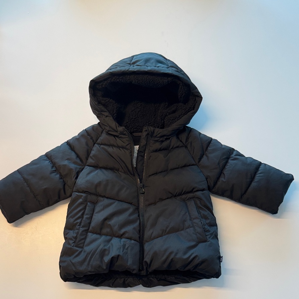 Baby Gap Black Sherpa-Lined Hoodie Jacket